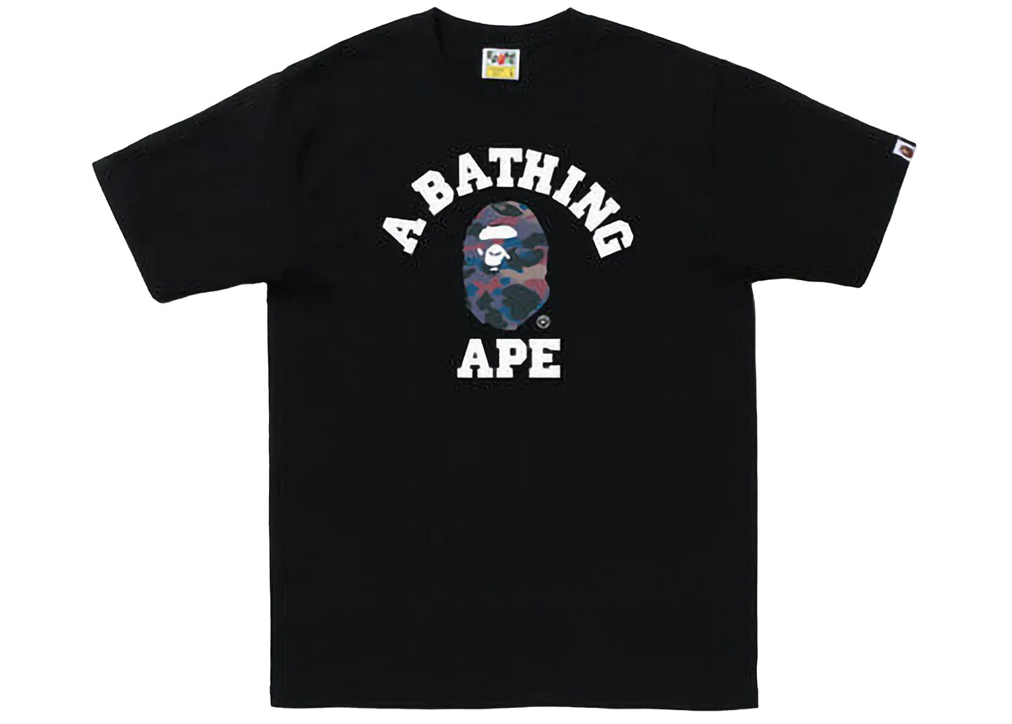 Bape GRID CAMO COLLEGE T-Shirt BLACK/PURPLE