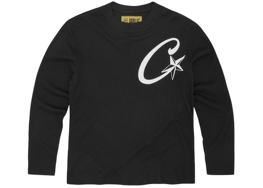 Corteiz Star Waffle Longsleeve Black